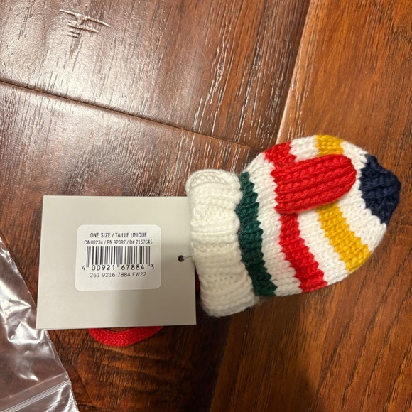 BNWT HBC Stripes Hudson's Bay Company Mitten Glove Christmas Ornament - Picture 7 of 8